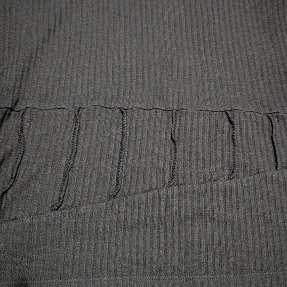 Plastik Wrap Long Sleeve Cold Shoulder Top Medium Black Dark Grey - Picture 4 of 4